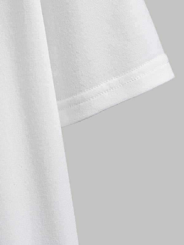 Men's Letter Print Casual Round Neck Short Sleeve T-Shirt