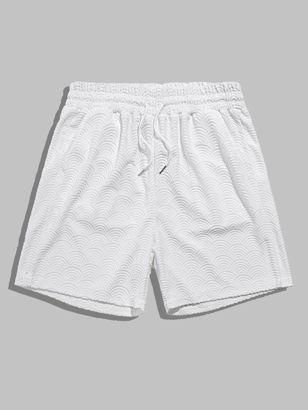 Men's Chinese style wave terry texture shorts