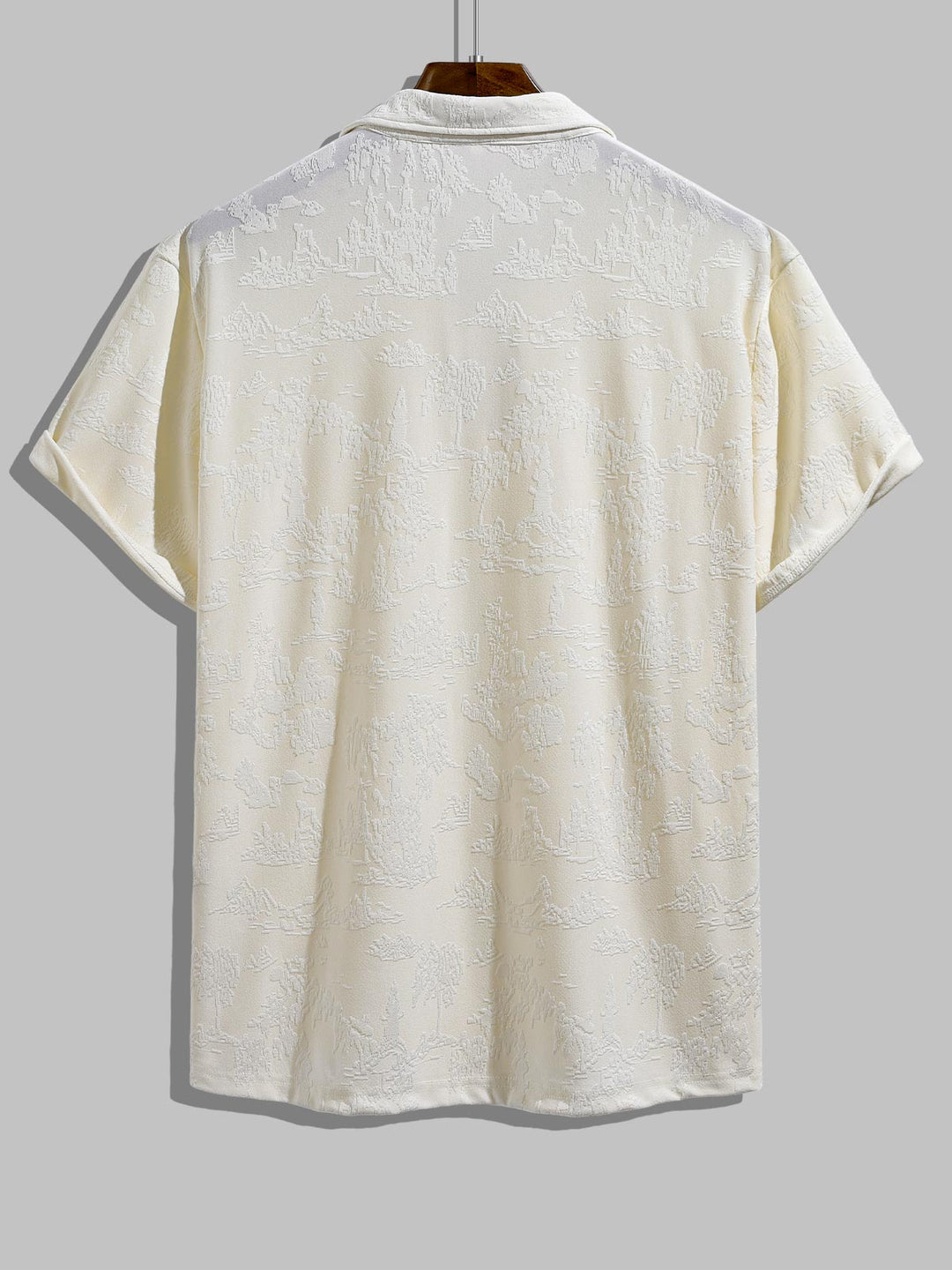 Men's Chinese style jacquard lapel short sleeve polo