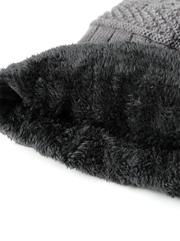 Men's Knitted  Matching Integrated Hat