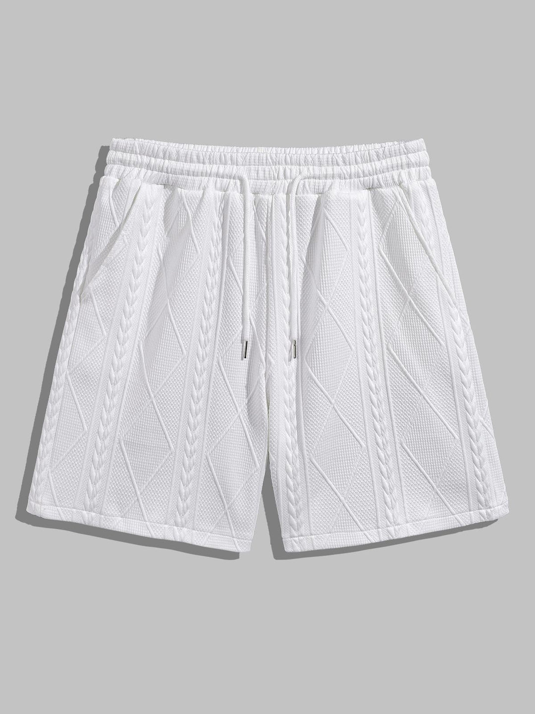 Men's Retro Jacquard Round Neck Casual Solid Color Shorts