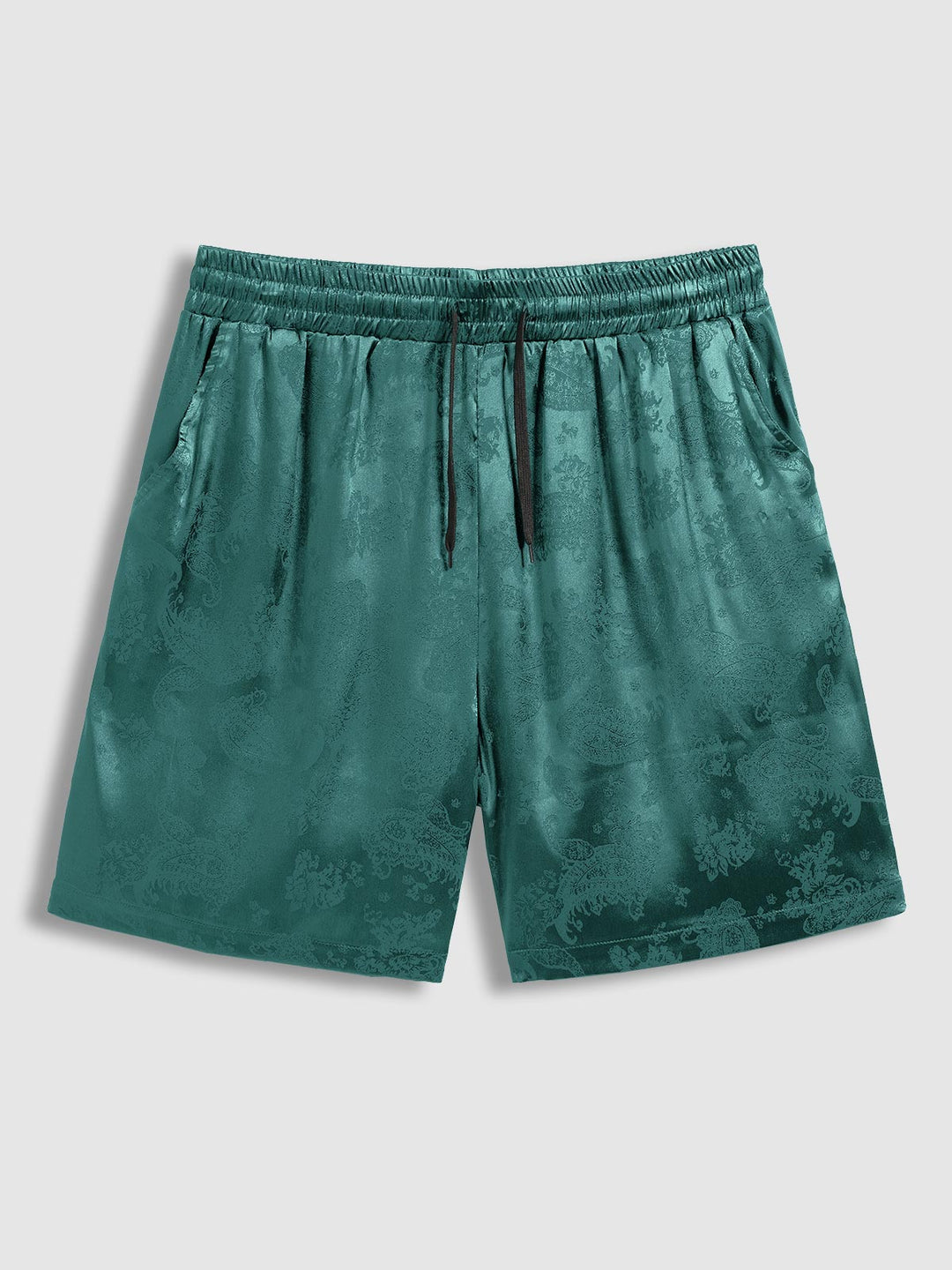 Men's Satin Paisley Solid Color Casual Shorts