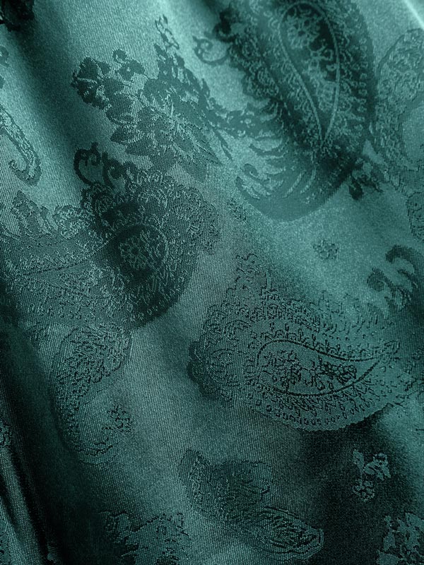 Men's Satin Paisley Pattern  Cuban Collar Shirt Casual Shorts Set