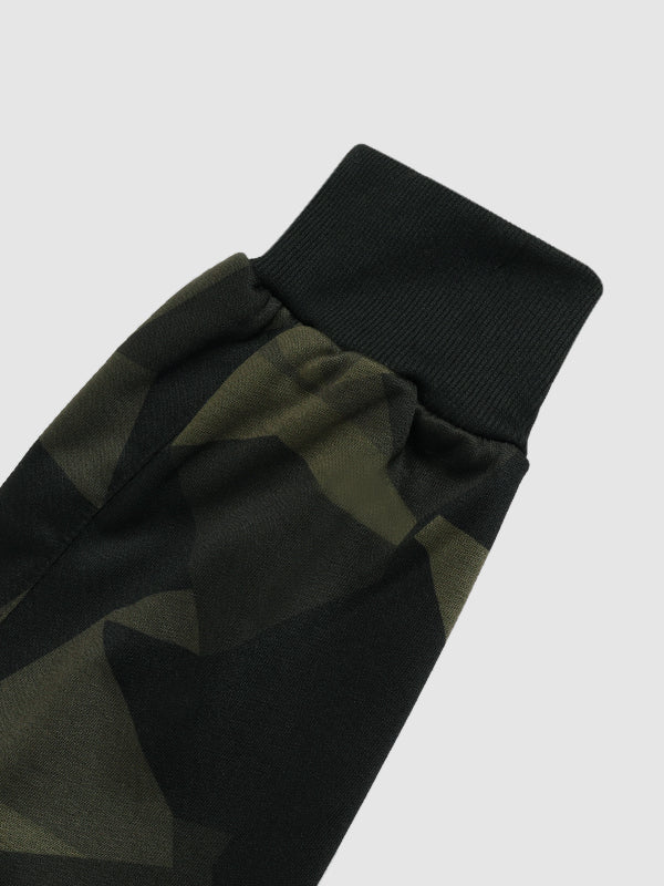 Men's loose hooded cardigan sweatshirt drawstring pants two-piece set