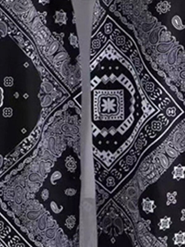 Men's Pelisse Pattern Print Short-Sleeve Casual Pants Set