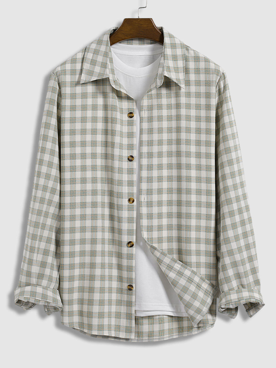 Men's Classic Plaid Casual Buttoned Long Sleeve Shirt