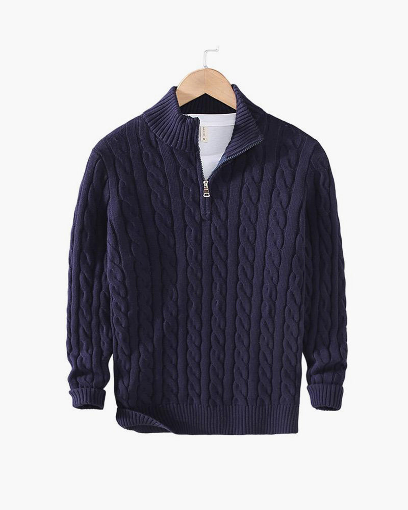RICHARD ZIPPED CABLE SWEATER