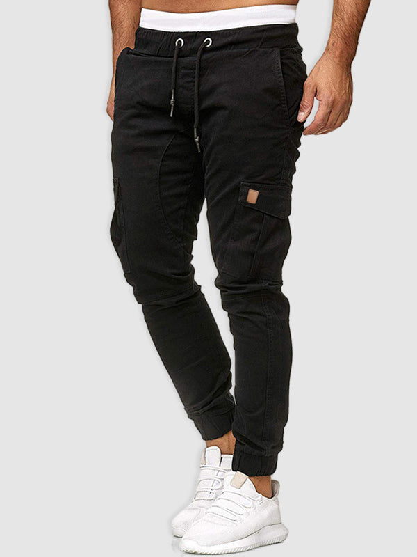 Casual Patchwork Pants with Dual Pockets