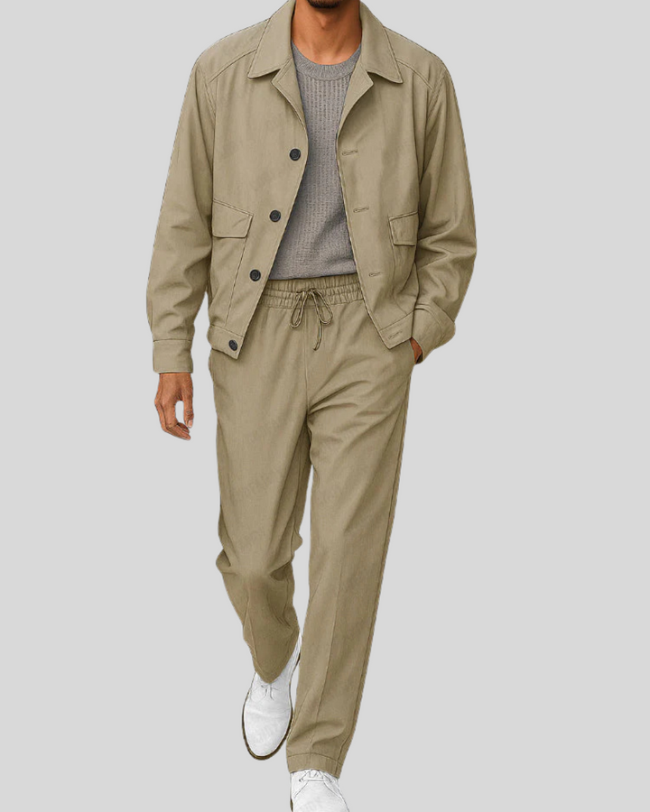Casual Utility Style Jacket Pants Set