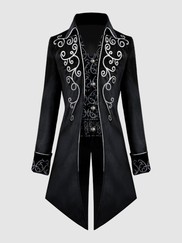Men's Vintage Punk Medieval Long Tailed Coat
