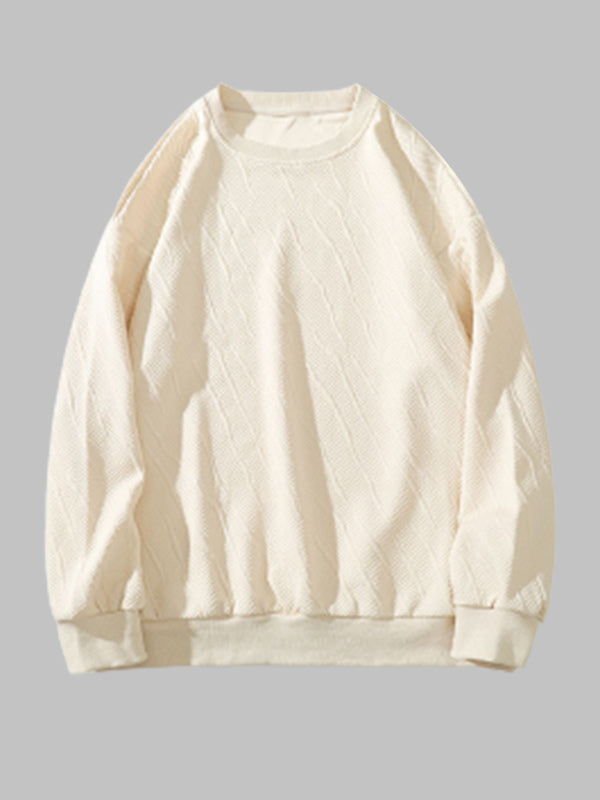 Men's Geometric  Vintage Jacquard Crewneck Sweatshirt