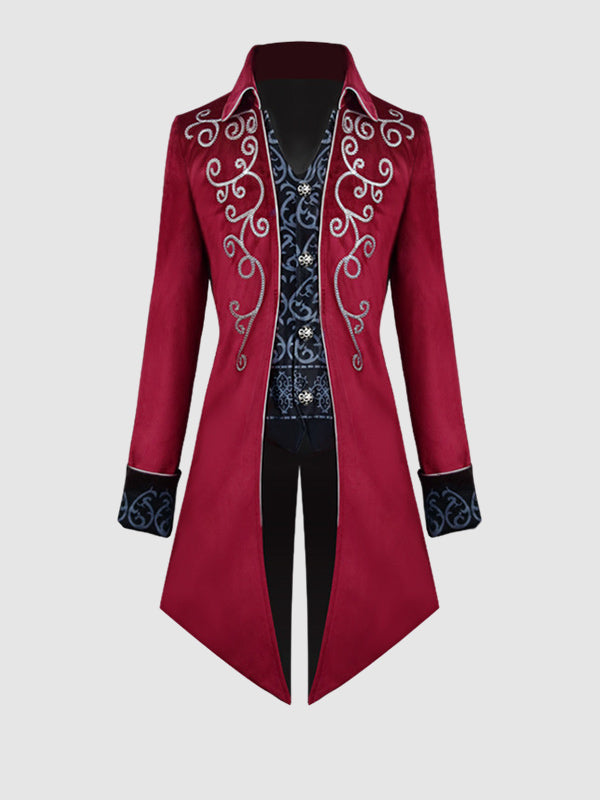 Men's Vintage Punk Medieval Long Tailed Coat