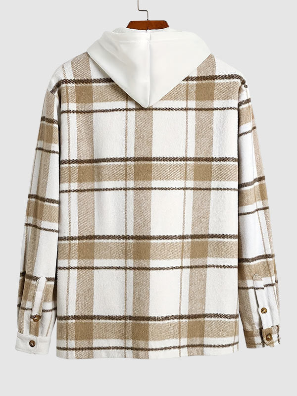 Men's Plaid Wool Blend Casual Shirt