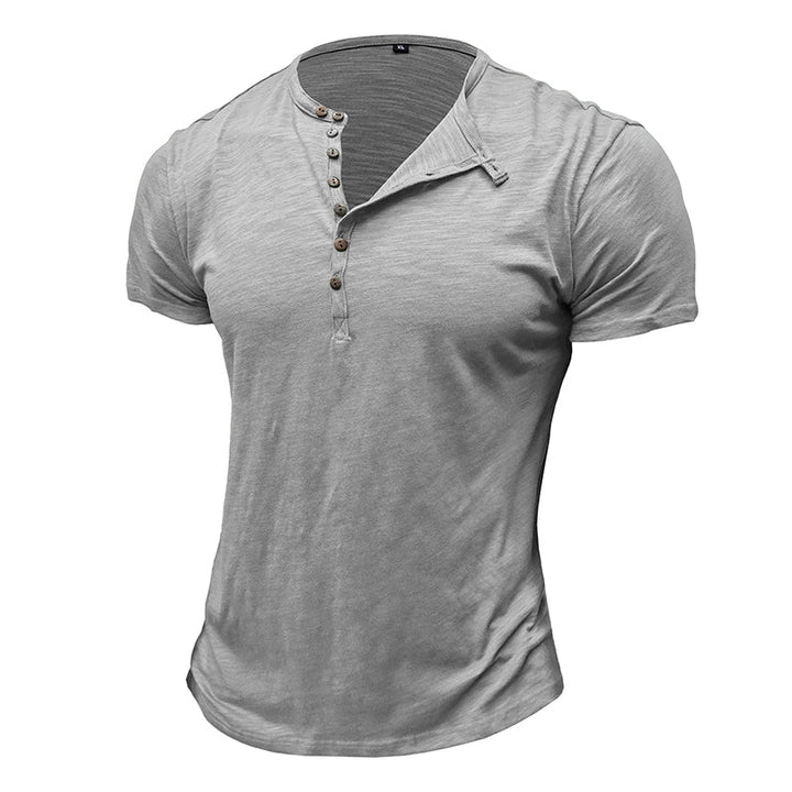 Short Sleeve Cotton Henley