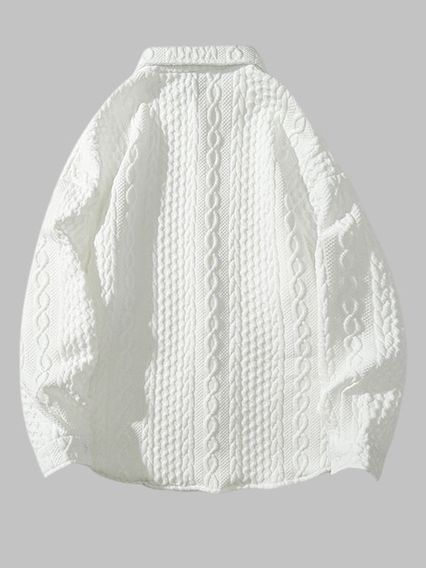 Men's twist texture loose lapel shirt