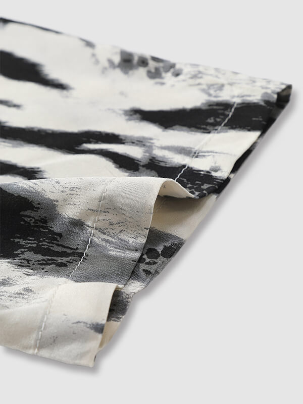 Men's Splash Print Button-Down Short Sleeve Shirt