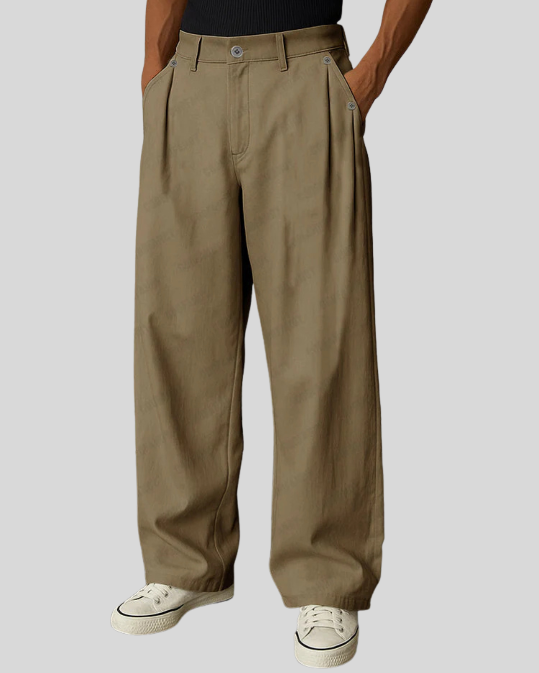 Soft 100% Cotton Pleated Pants