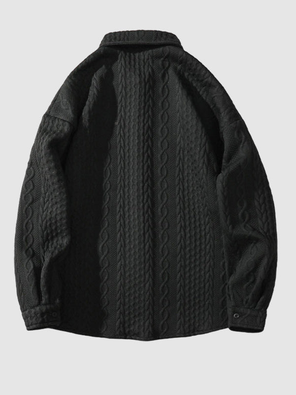 Men's twist texture loose lapel shirt