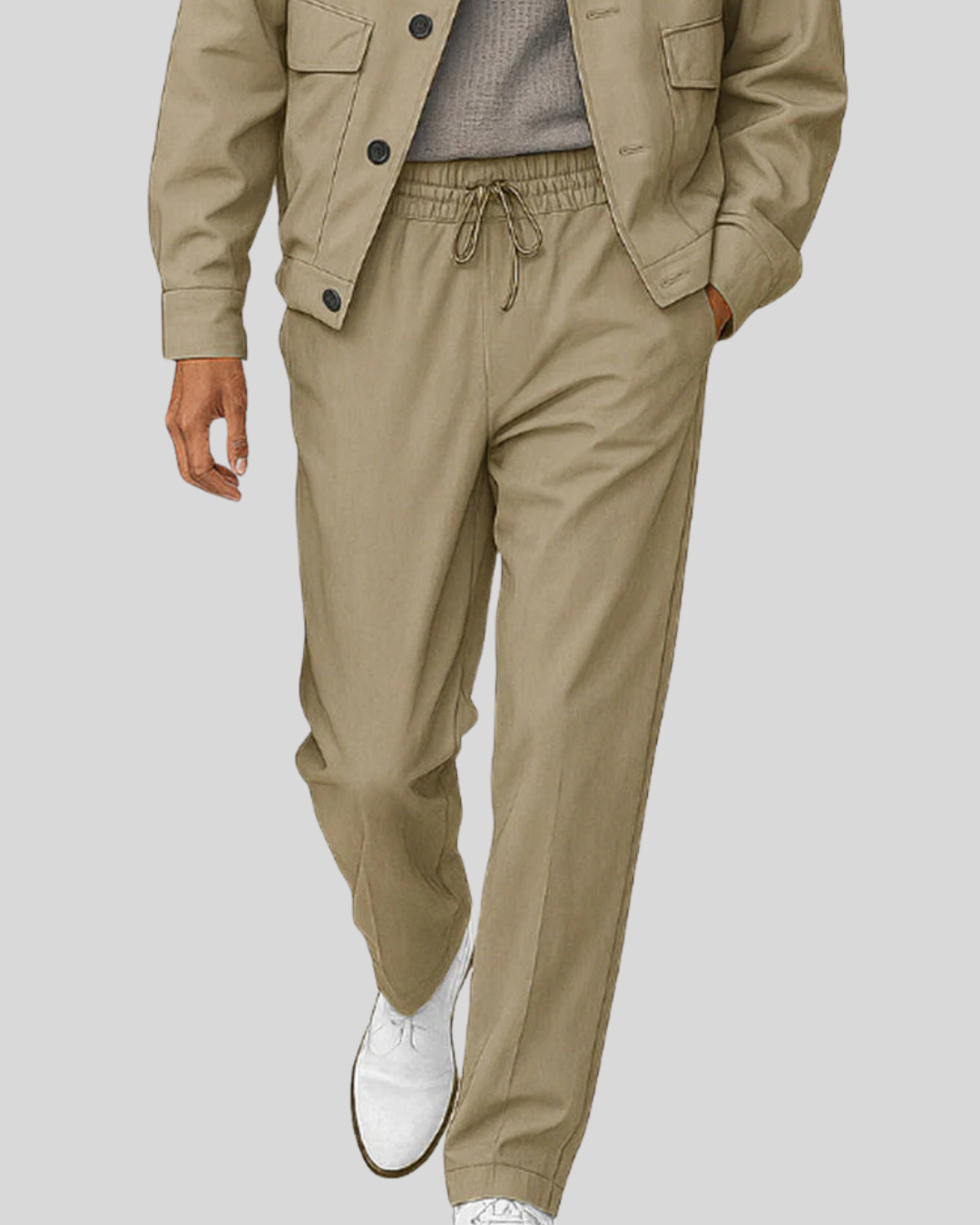 Casual Utility Style Jacket Pants Set