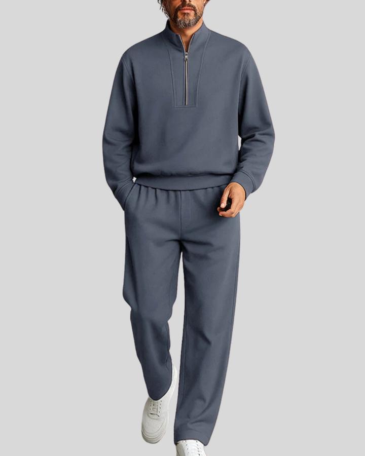 Minimalist Mock Neck Top Straight Pant Set