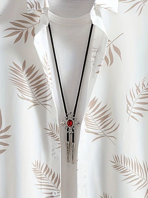 Men's Leaf Print Casual Short-Sleeve Shirt and Shorts Set