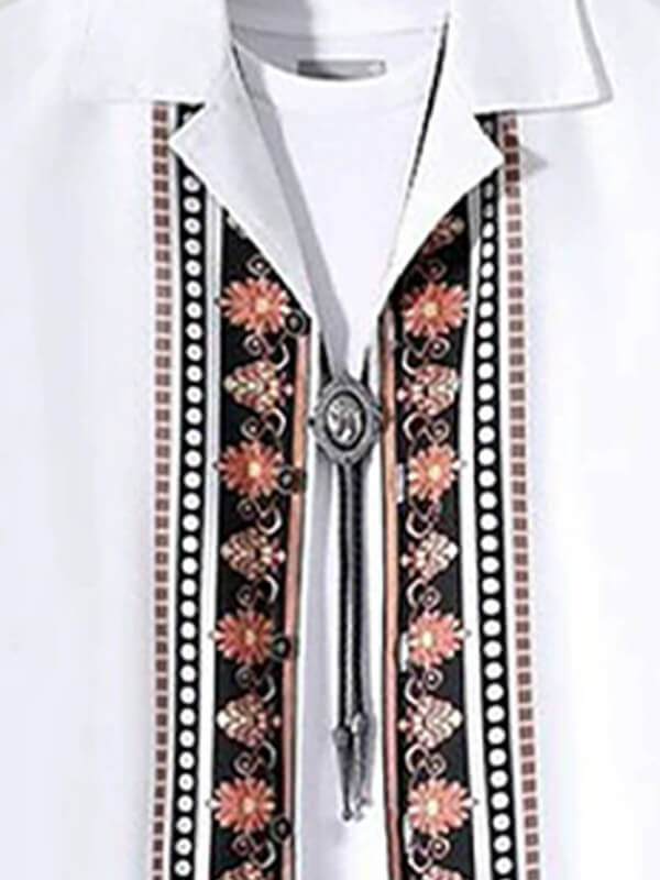 Men's printed casual short-sleeved shirt and casual pants set