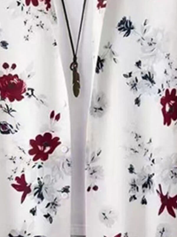 Men's Hawaiian Print Short Sleeve Casual Pants Set