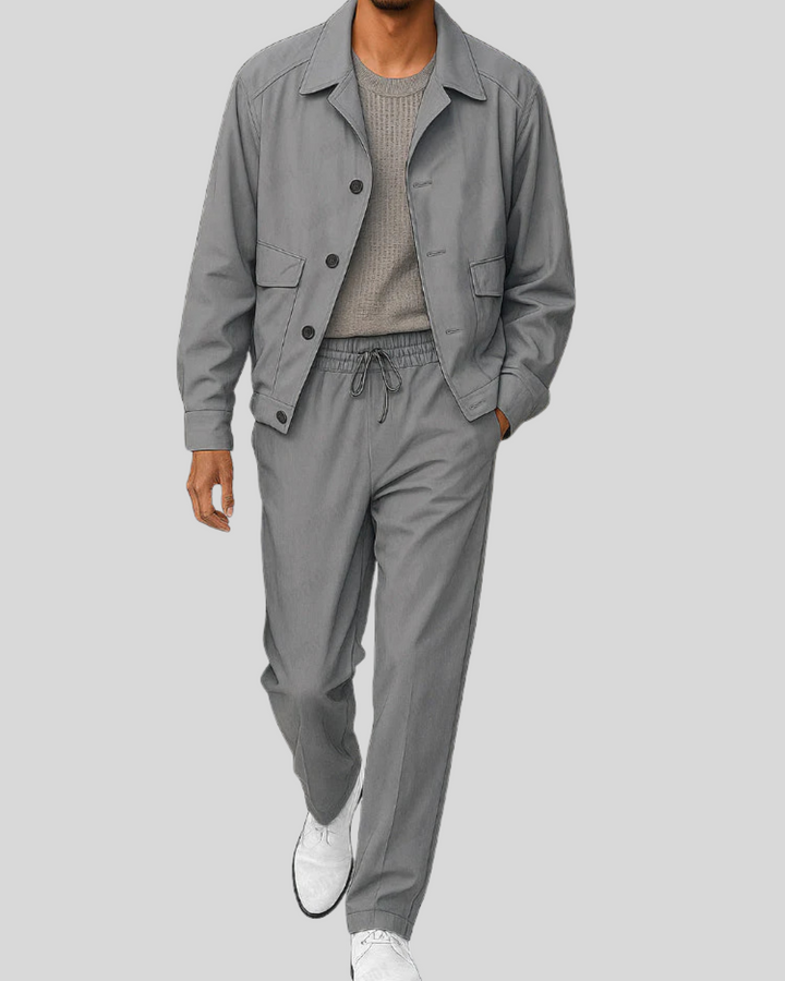 Casual Utility Style Jacket Pants Set