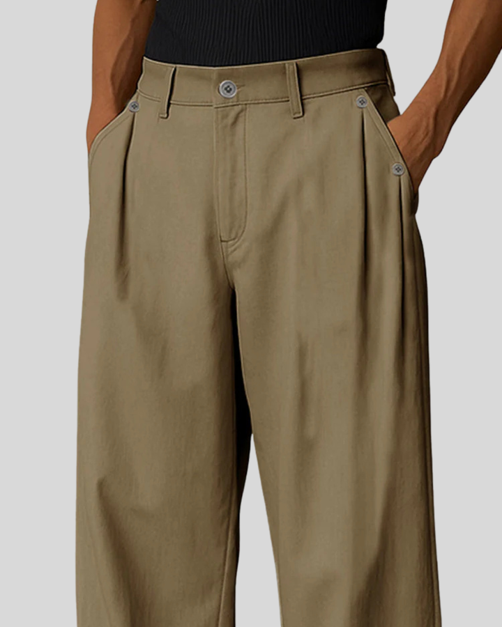 Soft 100% Cotton Pleated Pants