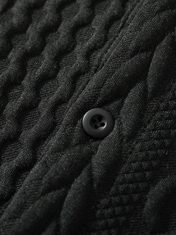 Men's twist texture loose lapel shirt