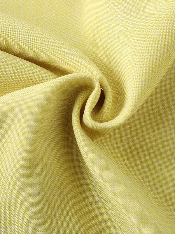 Men's solid color Cotton-linen button casual short-sleeved shirt