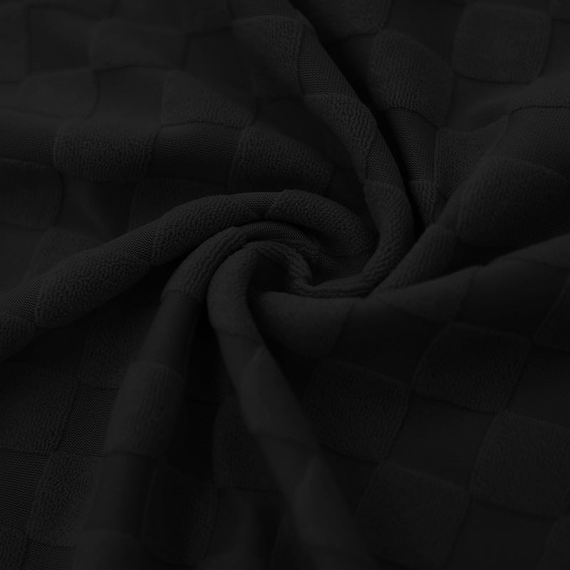 Men's terry cloth plaid crew neck T-shirt shorts set