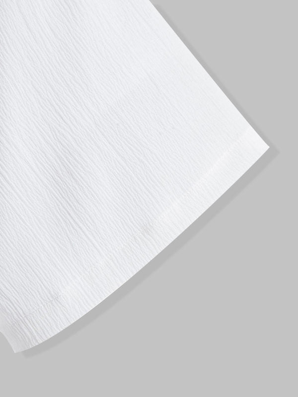 Men's Cotton Linen Lapel Short Sleeve Shirt