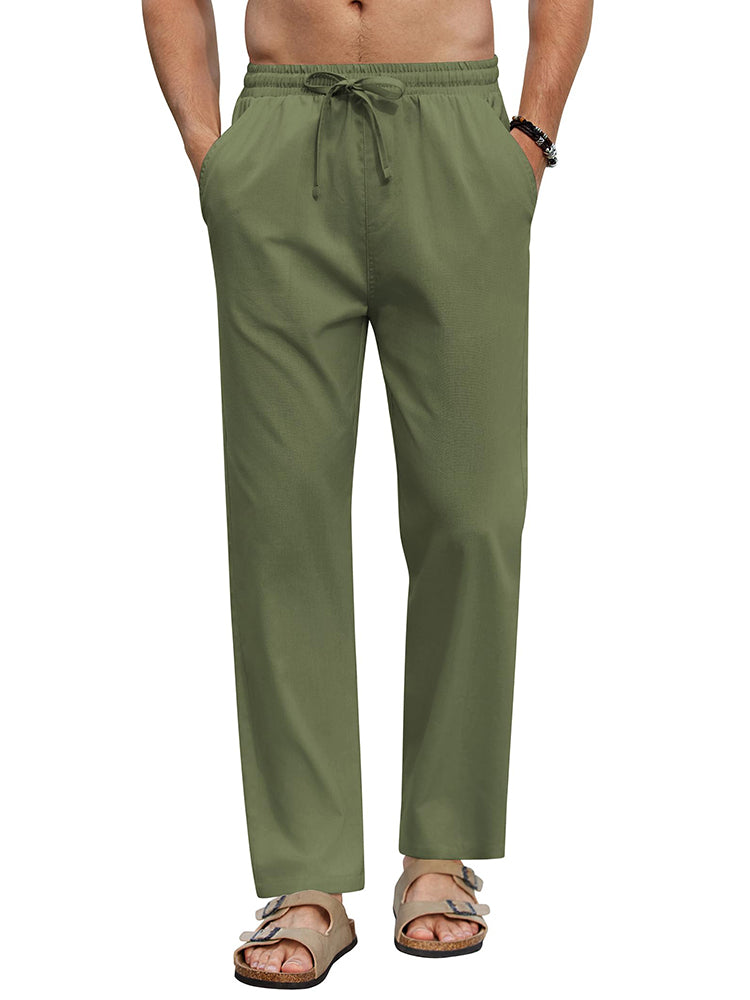 Casual Linen Blend Vacation Yoga Pants (US Only)