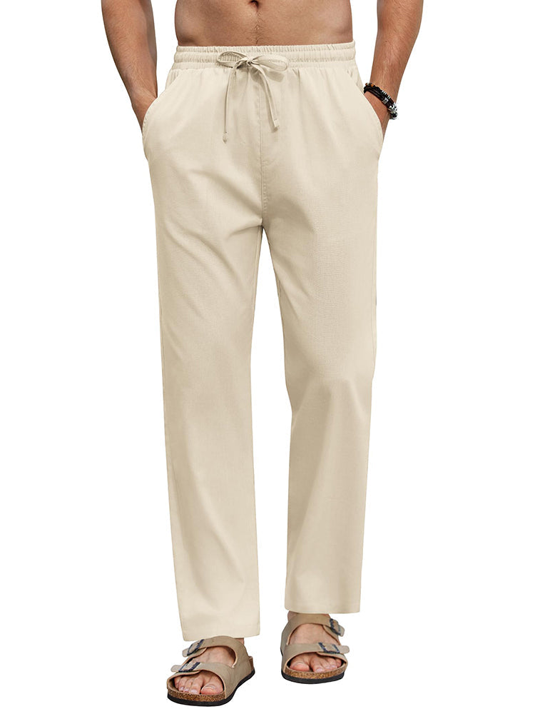 Casual Linen Blend Vacation Yoga Pants (US Only)