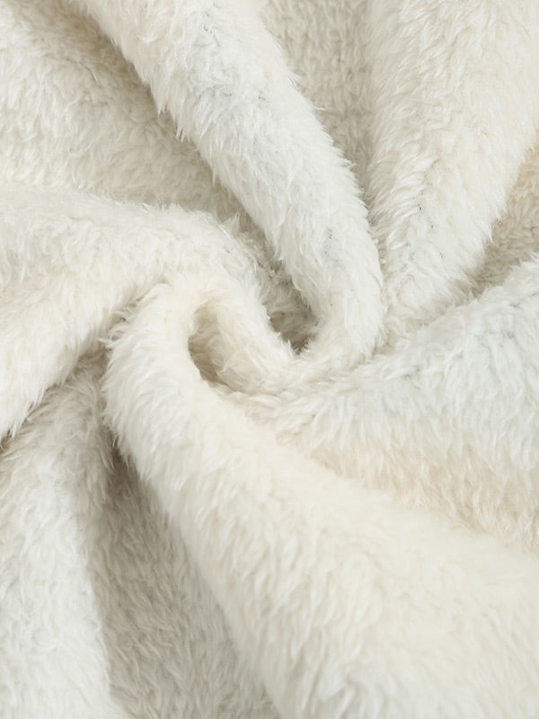 Men's Fleece-lined Check Wool Blend Button Double Pocket Jacket