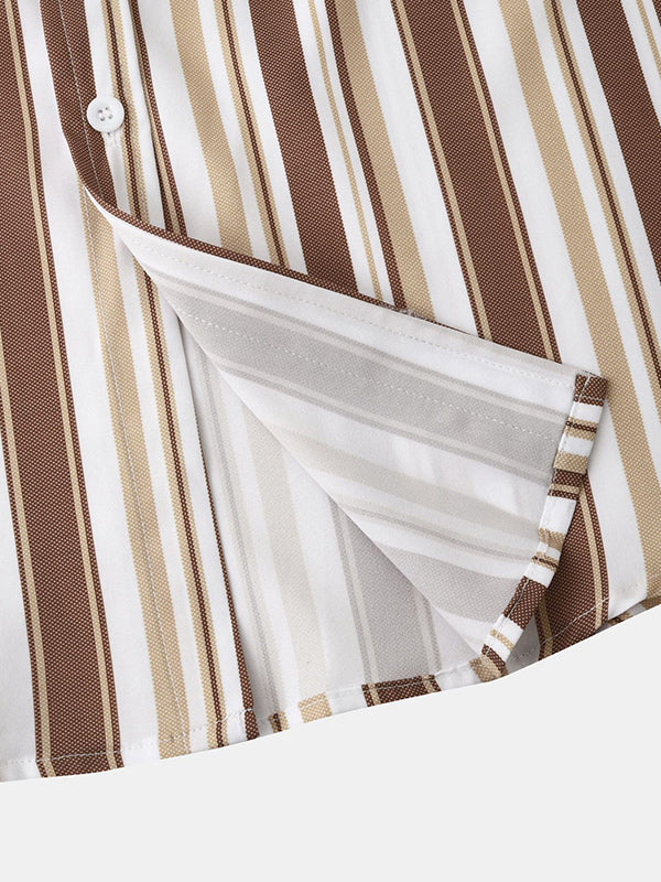 Men's Colorful Striped Long Sleeve Casual Shirt