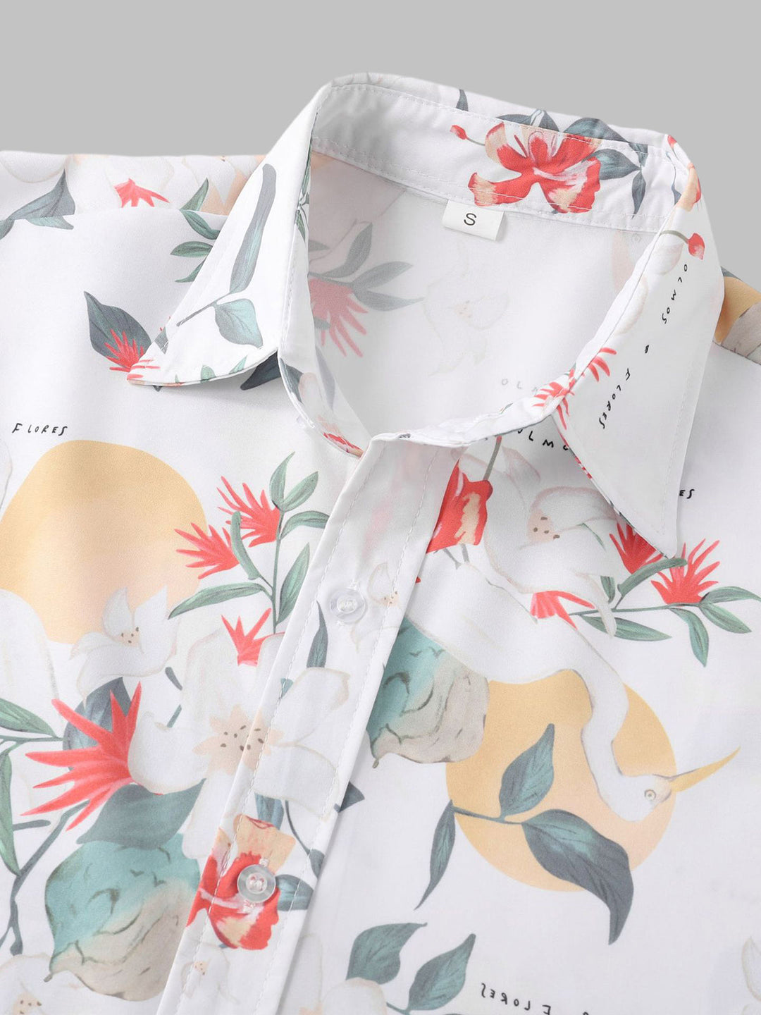 Men's Floral Print Casual Short Sleeve Shirt