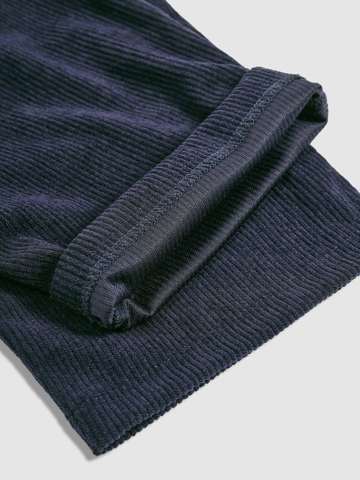 Men's Textured Half Button Corduroy Long Sleeve Shirt and Casual Pants Set