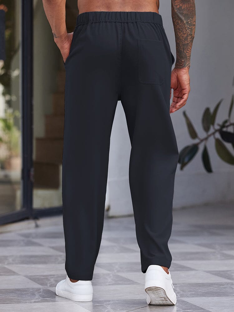 Simple Elastic Waist Slack Pants (US Only)