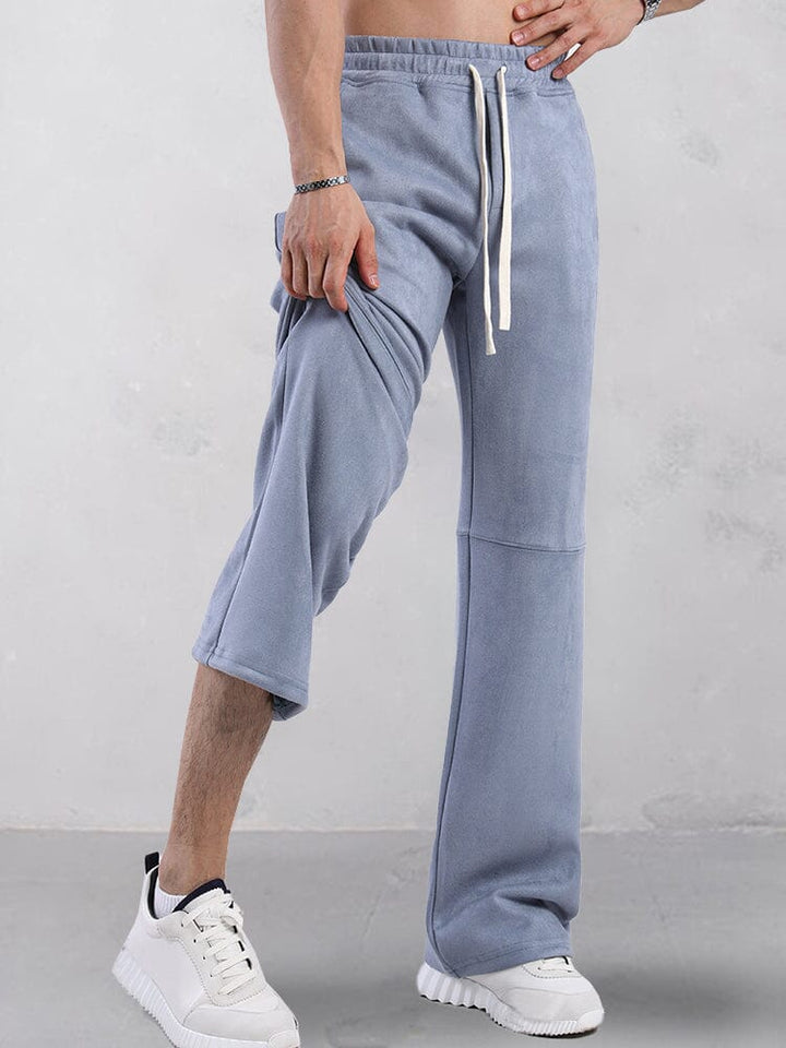 Casual Straight Leg Suede Pants