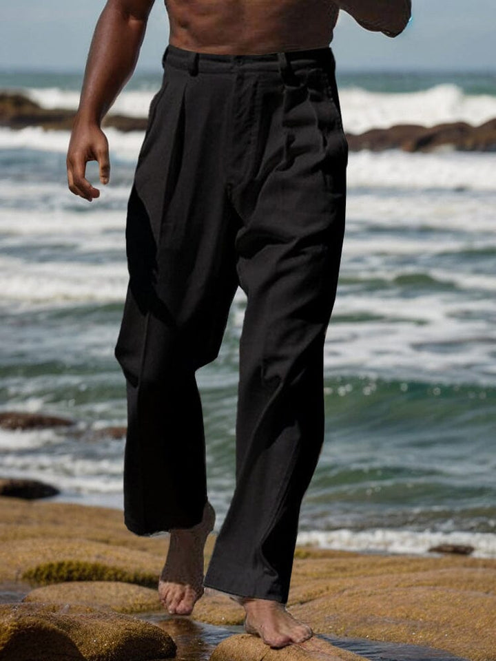 Minimalist Straight Leg Cotton Linen Pants