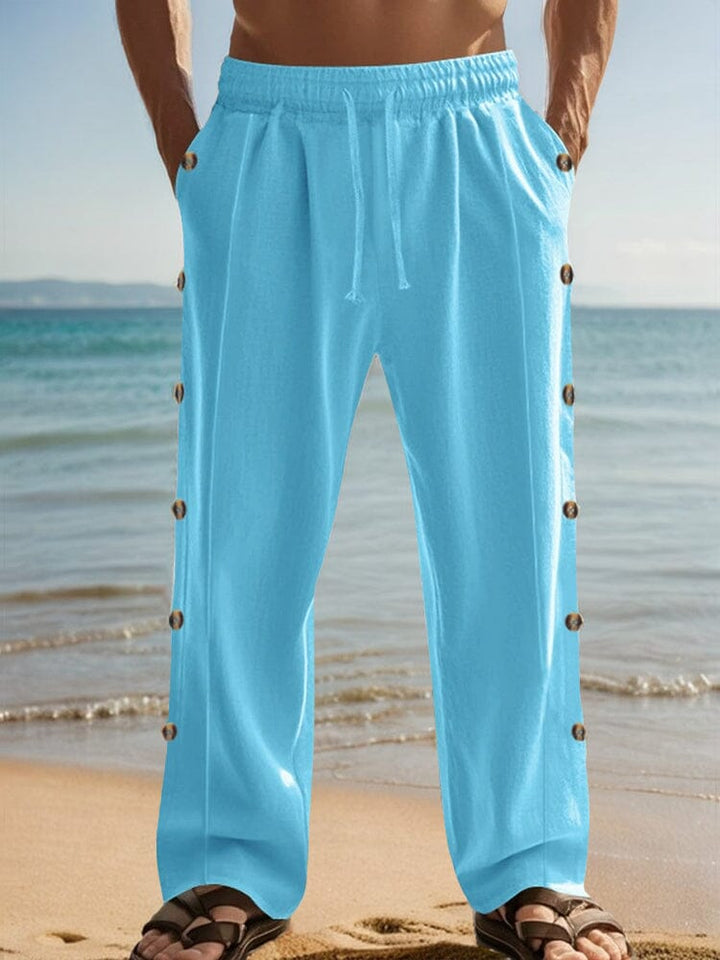 Linen Blend Straight Leg Pants