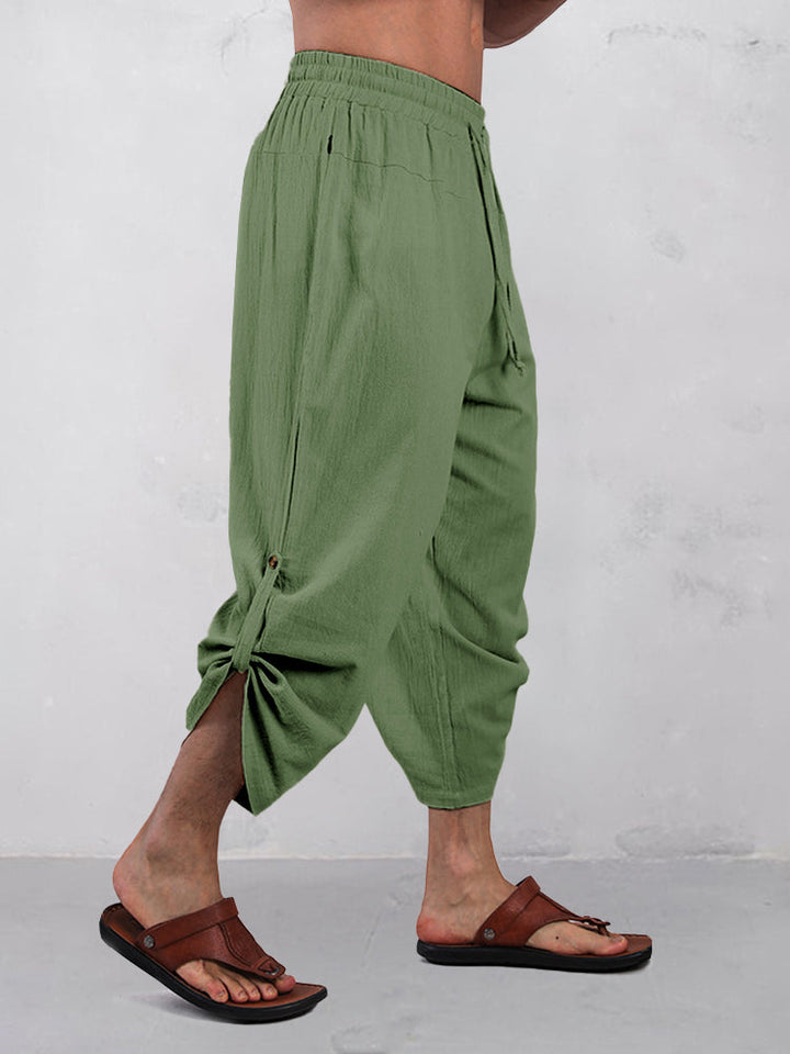 Relaxed Comfort Cotton Cropped Pants