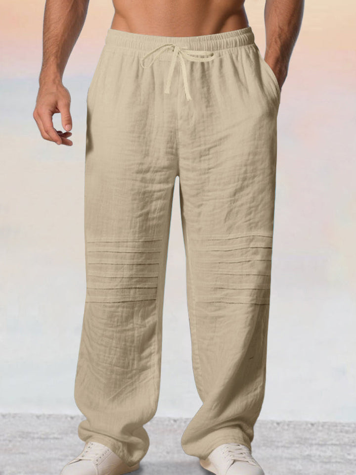 Casual 100% Cotton Drawstring Waist Pants