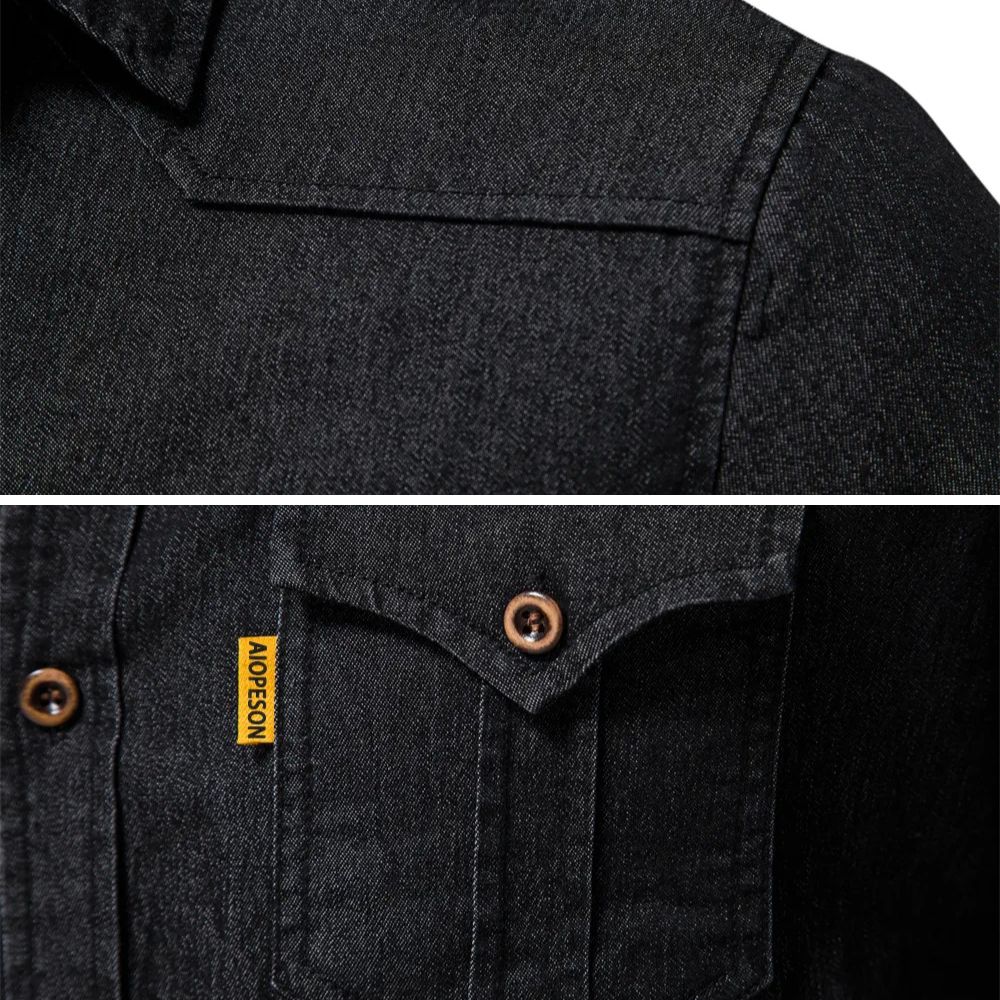 Adaptive Fit Cotton Denim Shirt: Tailored For Men