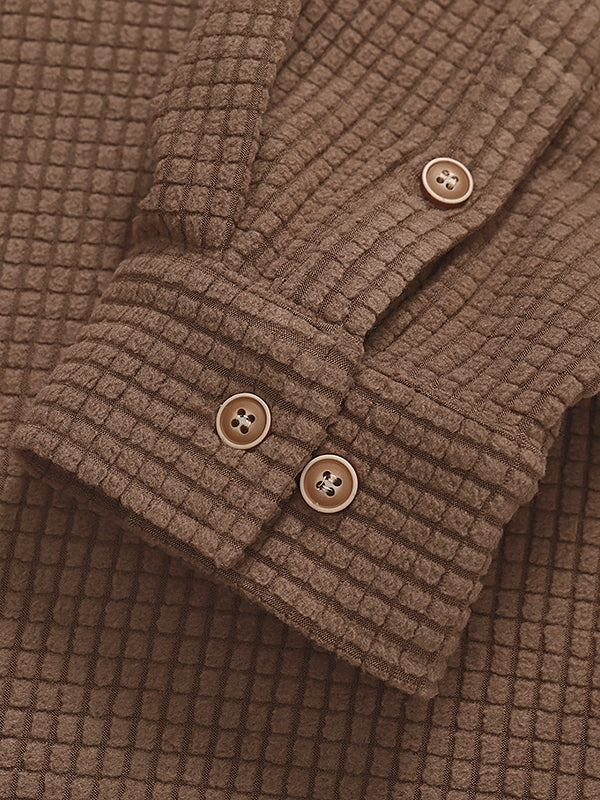 Men's Solid Corduroy Textured Long Sleeve T-Shirt