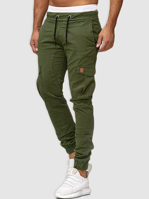 Casual Patchwork Pants with Dual Pockets