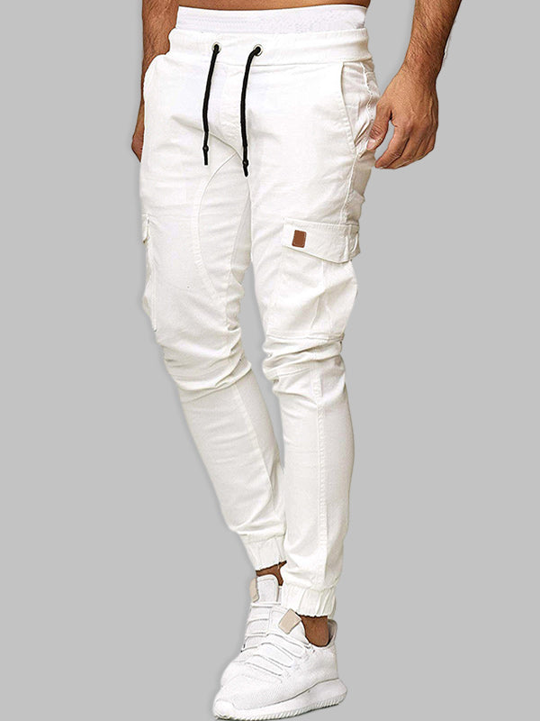 Casual Patchwork Pants with Dual Pockets