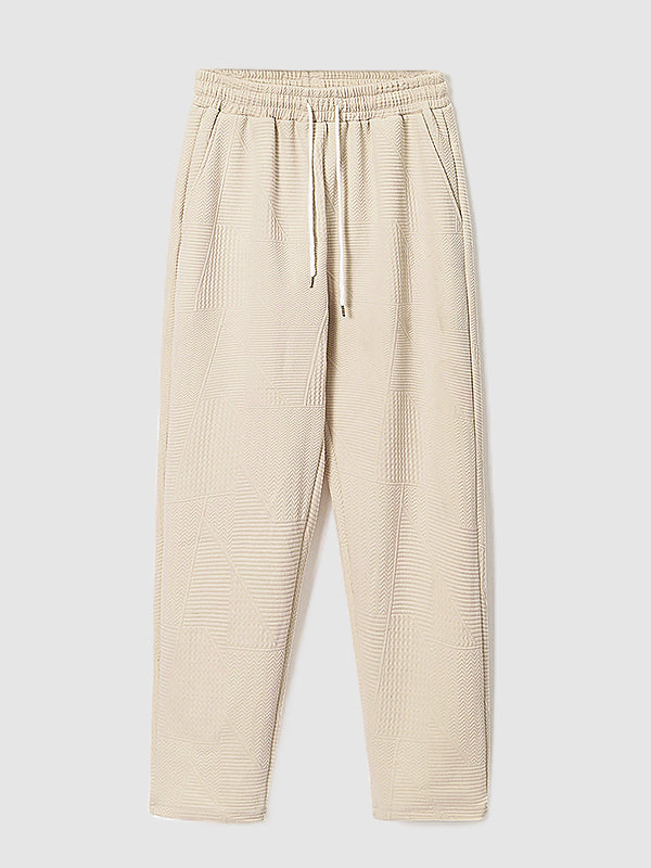 Men's Textured Vintage Jacquard Casual Sweatpants